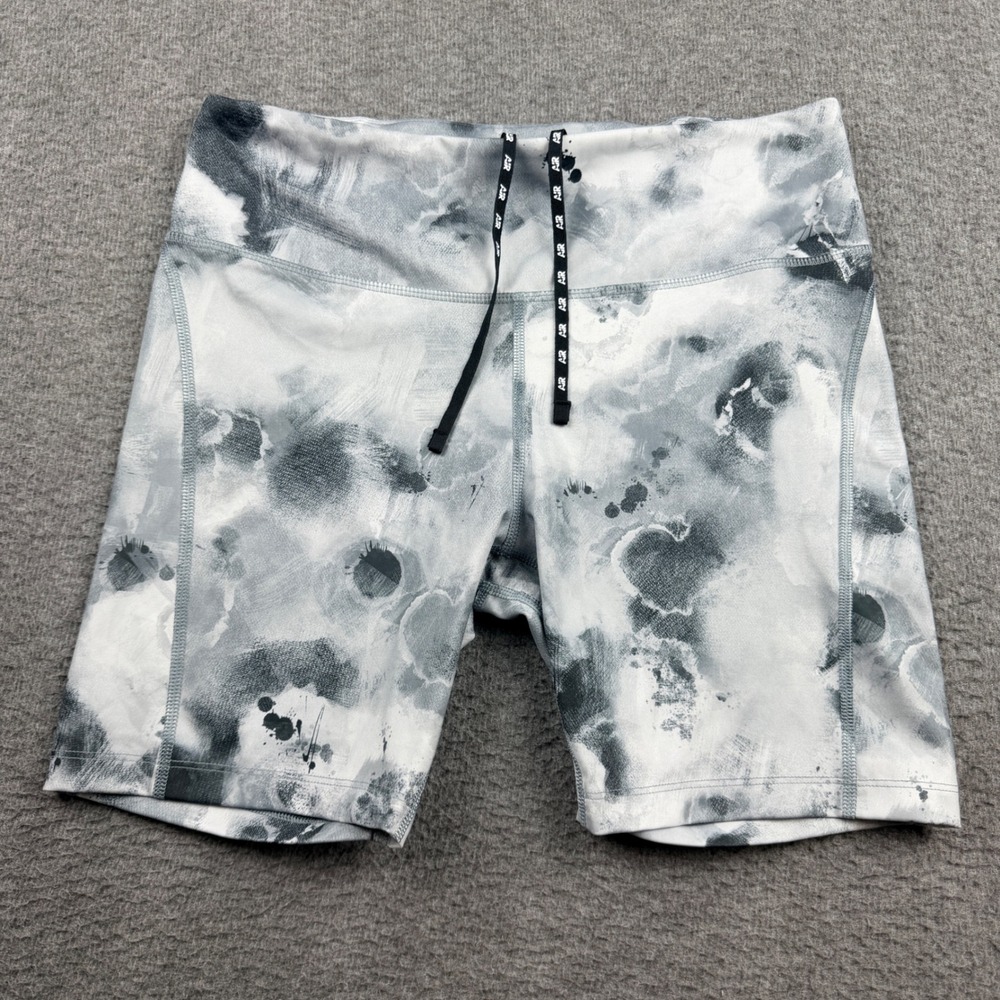 Nike Air Womens Dri-FIT Running Shorts Gray White Abstract DM7791-084 Size L